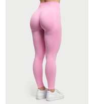 OACE Yüksek Bel Scrunch Detaylı Pembe Seamless Tayt