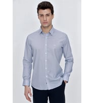 Beyaz Uzun Kol Klasik Slim Fit Pamuklu Likralı Gömlek 1004225215