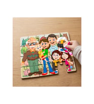 Mutlu Geniş Aile Tasarımlı 24 Parça Ahşap Çocuk Puzzle MPK0917