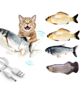 Dodes Hareketli Balık Kedi Oyuncağı Şarjlı
