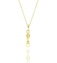 Gümüş altın yaldızlı zirkon taşlı fermuar kolye SGTL11875GOLD