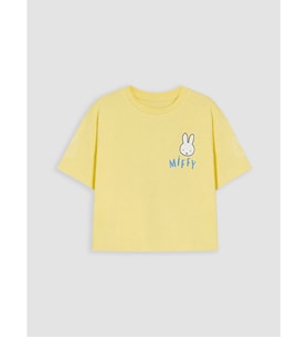 LCW Kids Sarı Bisiklet Yaka Miffy Baskılı Kız Çocuk Tişört