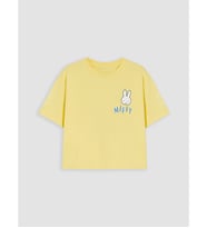 LCW Kids Sarı Bisiklet Yaka Miffy Baskılı Kız Çocuk Tişört