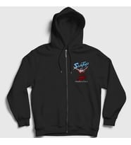 Presmono Unisex Siyah Handful Of Rain Savatage Fermuarlı Kapüşonlu Sweatshirt 548997tt