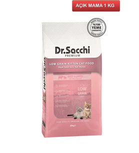 Dr.Sacchi Premium Düşük Tahıllı Kitten Yavru Kedi Maması 1 kg AÇIK