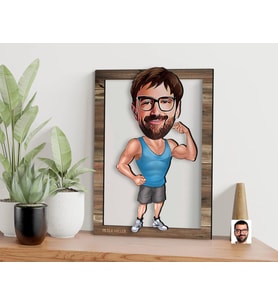 BK Gift Kişiye Özel Fitness Karikatürlü 3D Ahşap Tablo, Sevgiliye Hediye, Arkadaşa Hediye, Yıl Dönümü Hediyesi, Doğum Günü Hediyesi-1