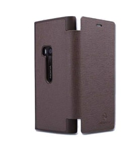Nillkin Lumia 920 ile Uyumlu Yana Açılan Kapaklı Kılıf Kahverengi