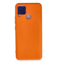Realme C15 Kılıf Nano içi Kadife Silikon - Turuncu