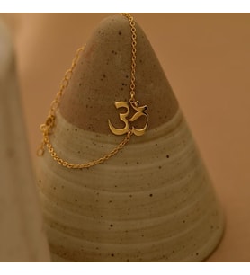 Kişiye Özel Om Sembol Model Bileklik 925K Gümüş (Gold)