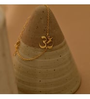 Kişiye Özel Om Sembol Model Bileklik 925K Gümüş (Gold)