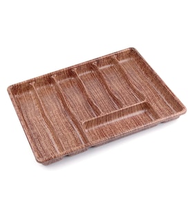 BÜYÜK - AHŞAP RENK - 7 BÖLMELİ ÇEKMECE İÇİ KAŞIKLIK 50X37CM (5690)