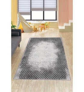 Gri Modern Klasik Kaymaz Tabanlı Dekoratif Halı AR383 - 100 x 160 cm