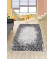 Gri Modern Klasik Kaymaz Tabanlı Dekoratif Halı AR383 - 100 x 160 cm