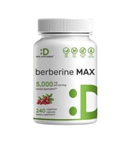 DEAL SUPPLEMENT Berberine Max 5000mg 240 Veggie Capsul – 97% Pure Berberine HCL – 25:1 Root Extract .ABD MENŞEİ.54.