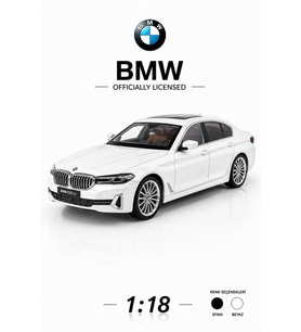 1:18 BMW G60 530Li Beyaz Resmi Lisanslı Diecast Metal Model Araba - Süspansiyonlu ve Açılabilir Kapılı Maket