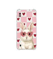 PrintiFy Samsung Galaxy A10 ile Uyumlu Pembe Pötikare Serisi Pembe Zıpzıp Tasarımlı Uv Baskılı Köşe Korumalı Antişok Kılıf