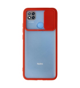Xiaomi Redmi 9c Kılıf Palm Buzlu Kamera Sürgülü Silikon - Kırmızı