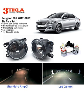 Peugeot 301 2012-2019 Beyaz Led Xenon Sis Farı Seti