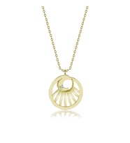 Gümüş Kolye Pırlanta Kolye (SHELL Sarı) (Gold)
