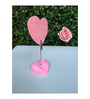 Pembe Kristal Kalp Fotoğraf Tutucu Not Tutucu