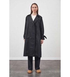 Tokalı Oversize Trenchcoat  Siyah (A.Siyah)