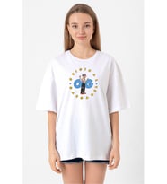 The Smurfs Original Gargamel Beyaz Kadın Oversize Tshirt
