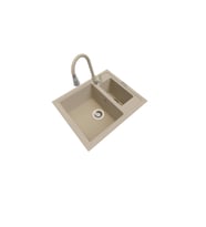 POLEX Cristalüx Granit Eviye P-04+Spiralli Bej