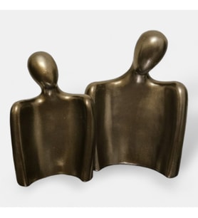 İkili Soyut İnsan Bronz Biblo