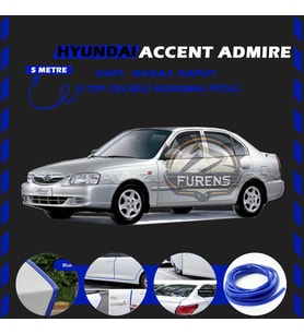 Hyunda Accent Admire Oto Araç Kapı Koruma Fitili 5metre Parlak Mavi Renk