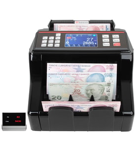 Baove GB8200B Karışık Para Sayma Makinesi - Sahte Para Yakalama - Türkçe Konuşma + Müşteri Ekranı (Siyah)