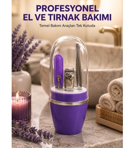 Çok Amaçlı Mor Manikür Bakım Seti Kompakt Bakım Çantası