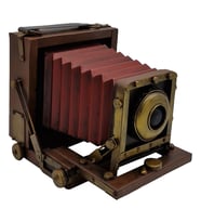 Vintage Eskitme Metal Körüklü Fotoğraf Makinesi Dekoratif Kamera Biblo - Fotoğraf Meraklısına Özel Hediye