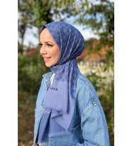 Elegance Monogram Şal - 1090100-922 - Mavi