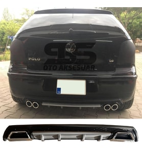 Volkswagen Polo Mk4 Difüzör Arka Tampon Eki 2 Egzoz Çıkışlı Gri Lüx Tip