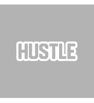 Hustle Araba Sticker siyah 16x5 CM (Beyaz)