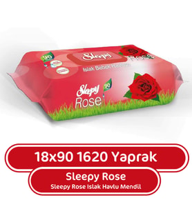 Sleepy Islak Havlu Mendil Gül Kokulu 18X90 lı 1620 Yaprak
