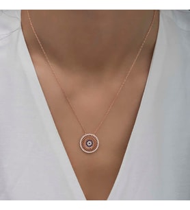 ?Gümüş Rose Nazar Kadın Kolye
