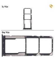 Xiaomi Poco M3 Uyumlu Sim İç Yuvası Çiftli Siyah Sim Kart Tepsisi Sim Kızağı Sim Çekmecesi Sim Tray