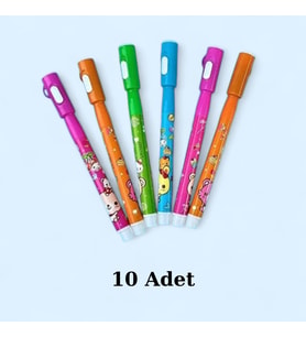 10 Adet Ayıcık Desenli Görünmez Kalem