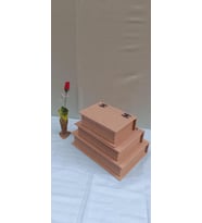 Hobi 90033 Dekoratif Model Üçlü Takı Kutusu Ahşap HAM MDF El Yapımı 
