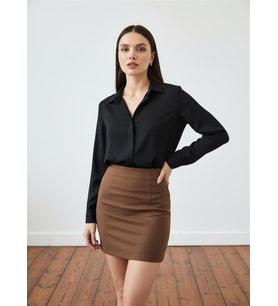 Basic Önü Kısa Arkası Uzun Küçük ve Büyük Bedenli Jessica Gömlek