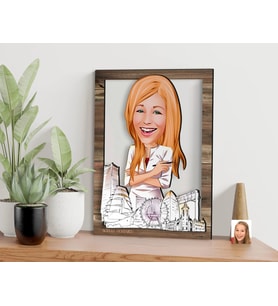 BK Gift Kişiye Özel Kadın Mimar Karikatürlü 3D Ahşap Tablo, Sevgiliye Hediye, Arkadaşa Hediye, Yıl Dönümü Hediyesi, Doğum Günü Hediyesi-1