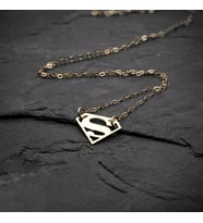 Altın Kaplama Superman Gümüş Kolye