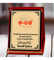 Fizik Öğretmeni Baskılı Plaket (2. Tasarım)  Kişiye Özel (Kırmızı)