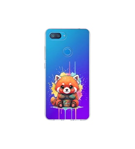 Xiaomi Mi 8 Lite ile Uyumlu Splash Tilki Tasarımlı Şeffaf Silikon Kılıf