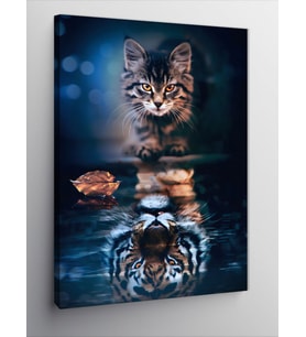 Kanvas Tablo Kedi Ve Gölgesi Kaplan