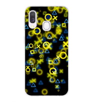 Samsung Galaxy A40 Uyumlu Kapak Semboller Tasarımlı Şeffaf Silikon Kılıf