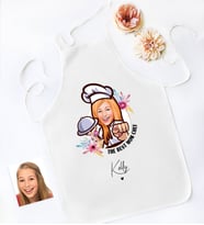 BK Gift Kişiye Özel Karikatürlü Anneler Günü Tasarımlı Beyaz Mutfak Önlüğü, Aşçı Önlüğü, Şef Önlüğü, Anneye Hediye-10