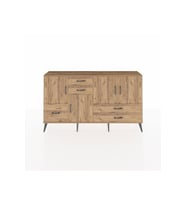 Arges Konsol 4 Raflı 5 Çekmeceli 4 Kapaklı 176x30x99 Çam-Çam