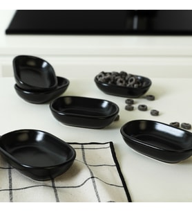 Keramika Mat Siyah Noyan Çerezlik 11 Cm 6 Adet 956